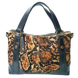 Frye Leopard Print leather Satchel with Black Accents
